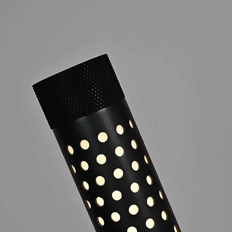 Led modern minimalist hollow out column metal living room bedside table lamp