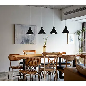 Cone natural black travertine stone restaurant pendant light
