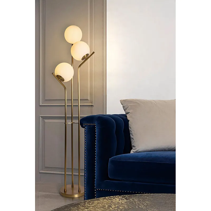 Modern style fruited melons milky glass ball floor lamp for living room bedroom