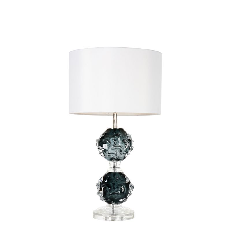 Handmade color crystal glass balls dark green couloured glaze ball crystal base bedside table lamp for bedroom