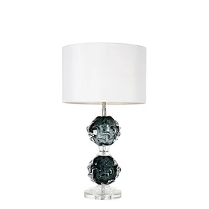 Handmade color crystal glass balls dark green couloured glaze ball crystal base bedside table lamp for bedroom