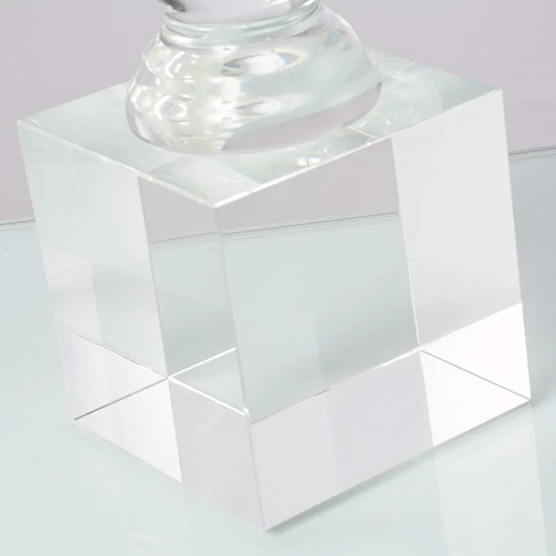 Solid crystal glass obelisk