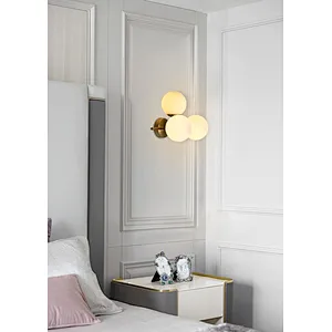 Modern style fruited melons milky glass ball wall lamp