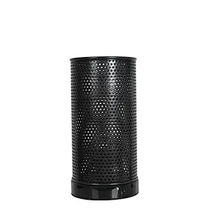 Bronze simple mesh metal cylinder marble stone base  bedside table lamp