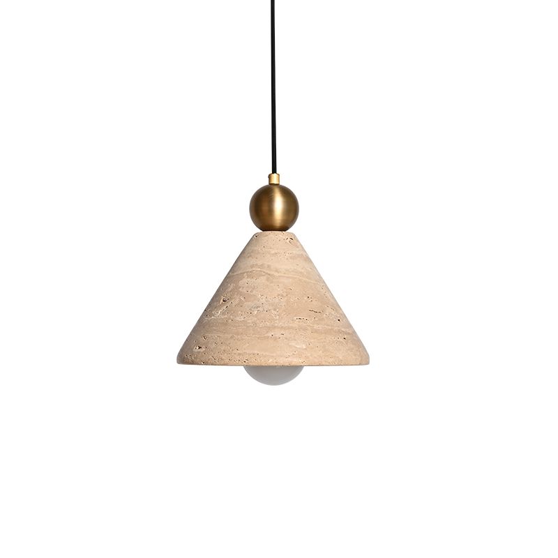 Cone natural travertine stone restaurant pendant light