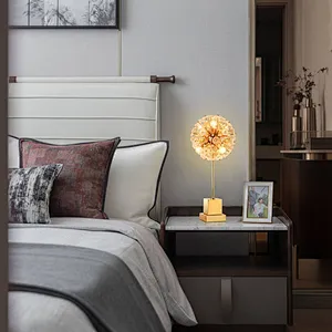 Dandelion Sculpture in steel desk table Lamp for Livingroom home decor