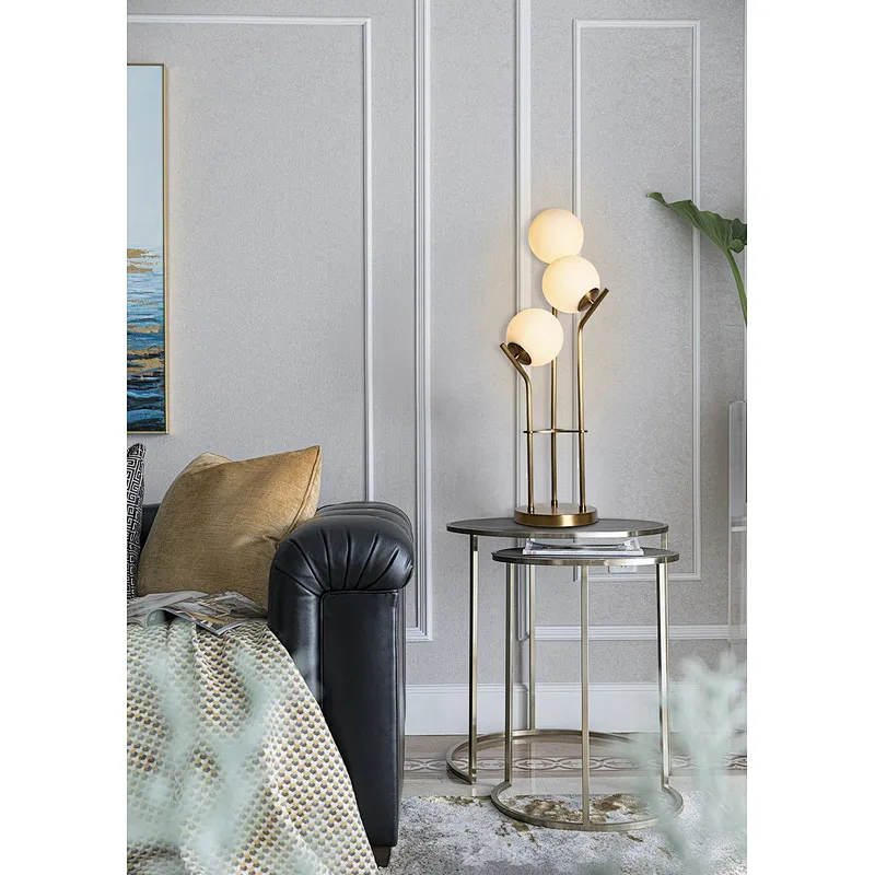 Modern style fruited melons milky glass ball table lamp