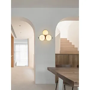 Modern style fruited melons milky glass ball wall lamp