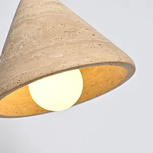 Cone natural travertine stone restaurant pendant light