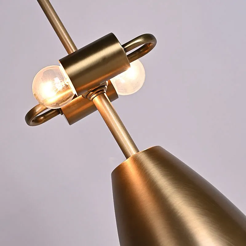 Antique brass mushroom shape bedside table lamp with metal circular hollow lampshade