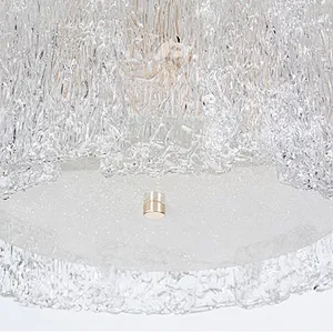 3 layers rectangular tiered handmade art glass chandelier for livingroom