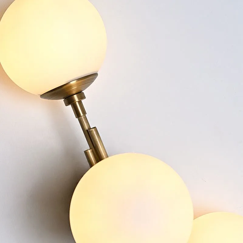 Modern style fruited melons milky glass ball wall lamp