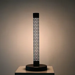 Led modern minimalist hollow out column metal living room bedside table lamp