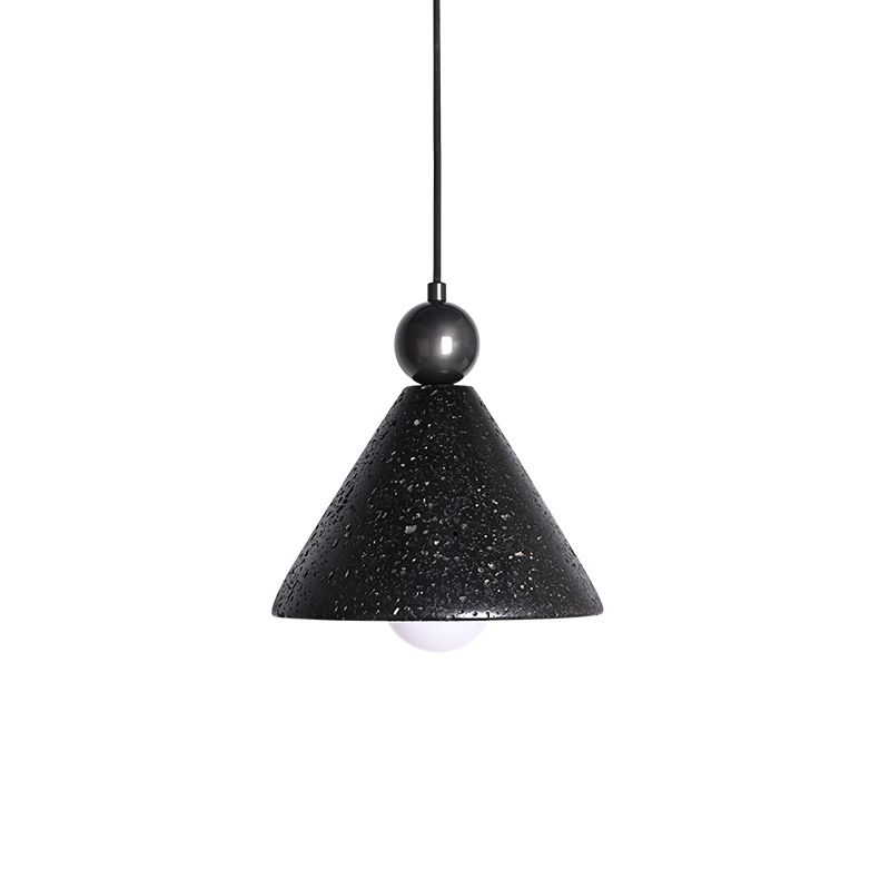 Cone natural black travertine stone restaurant pendant light