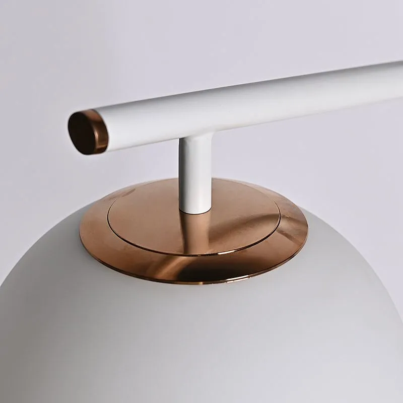 Modern style dimmable white finish hanging melon milky glass ball table lamp