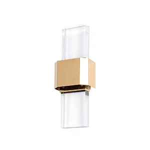 Modern style decorative crystal glass interior wall lamp for living room bedside