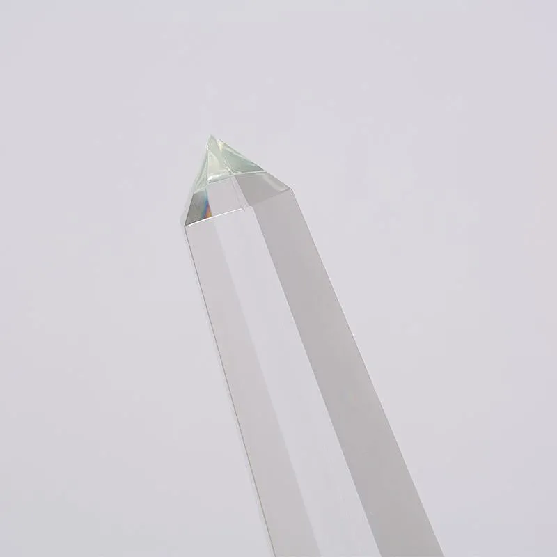 Solid crystal glass obelisk