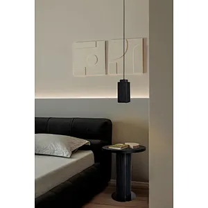 FRP column natural black travertine stone corner table