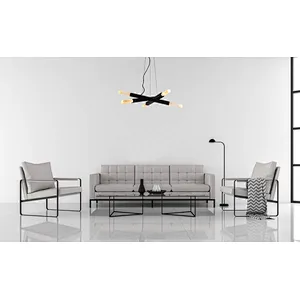 Modern Minimalist Combination Bronze Finish Natural Selenite Stone Hanging Lights Restaurant Pendant Lights