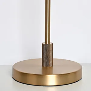 Classic simple knurled metal base fabric lampshade desk table lamp