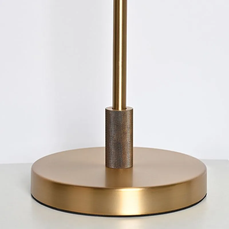 Classic simple knurled metal base fabric lampshade desk table lamp