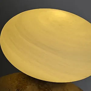 Travertine cobble base opal glass bedside dimmable mini night light