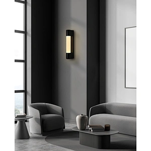 Luxury LED Light Bronze Finish Natural Selenite Stone Living Room Light Bedroom Light Wall Light