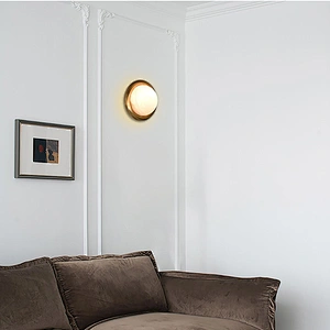 Luxury antique brass hand dyeing finish corrugated decorative forged copper alabaster wall lamp