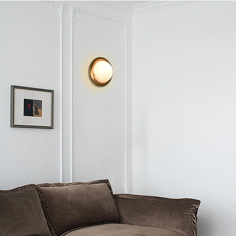 Luxury antique brass hand dyeing finish corrugated decorative forged copper alabaster wall lamp