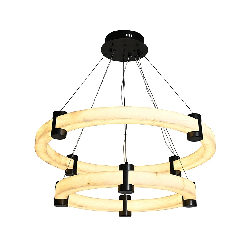Alabaster ring combined  pendant light
