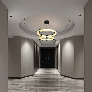 Alabaster ring combined  pendant light