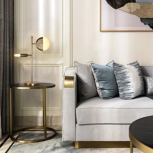 Creative sunrise double heads luxury antique brass hand dyeing finish alabaster side table lamp