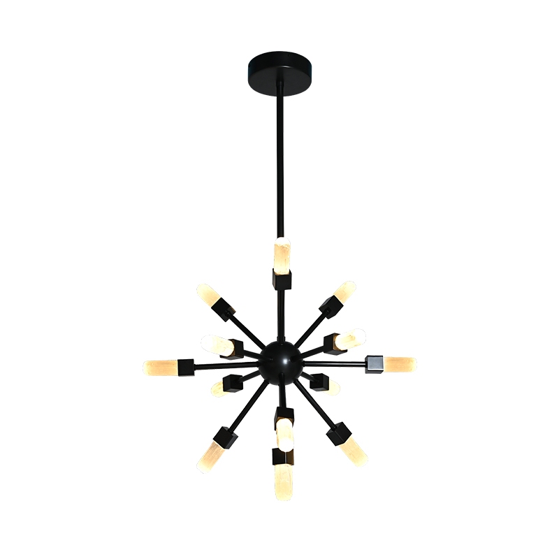 Starlight Bronze Finish Natural Selenite Stone Pendant Chandelier for Restaurant Living Room