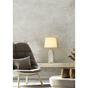 Luxury Natural Selenite Stone Column Table Lamp With Fabric Shade for living room sofa side bedside light