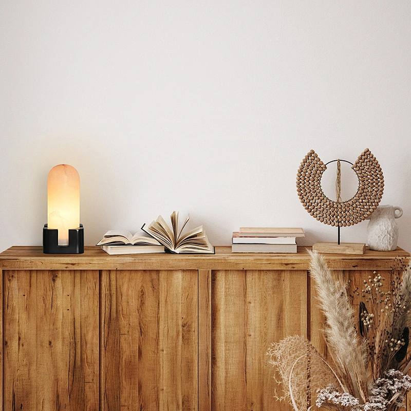 Luxury antique bronze hand dyeing finish base handmade alabaster dimmable mini bedside table lamp night light