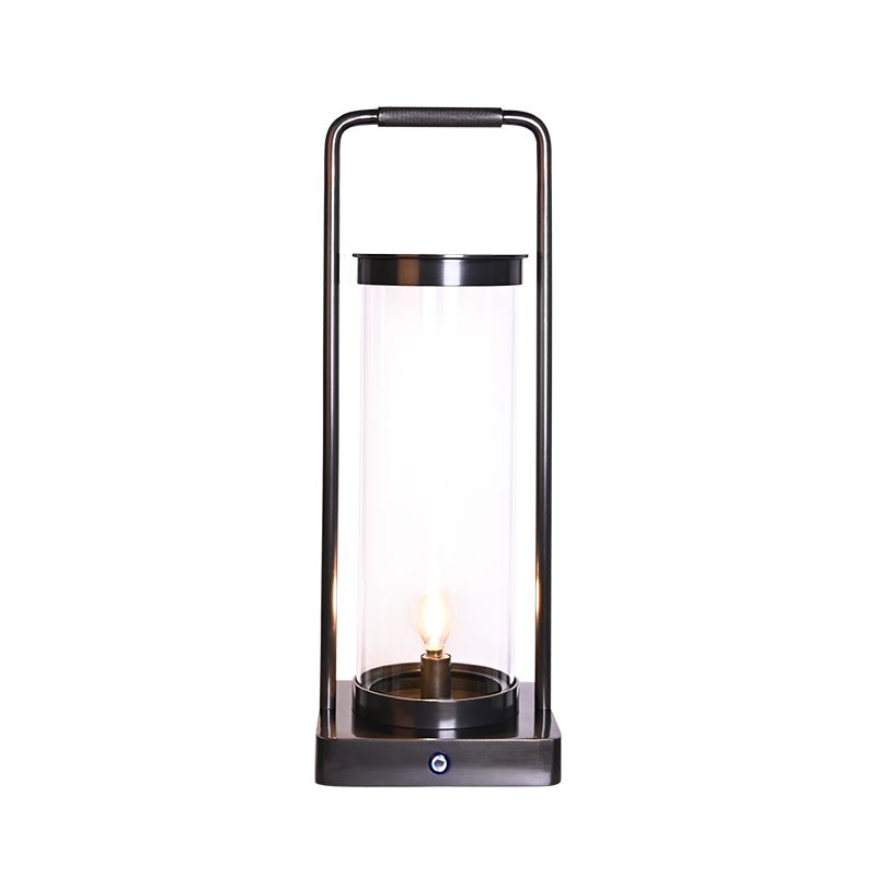 Medieval style antique bronze brushed knurled handle rechargeable copper hand lantern