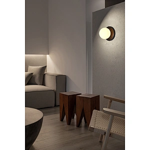 Opal glass ball bronze base sand painting art wall light