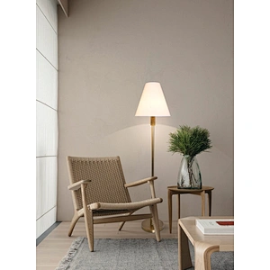 Classic simple knurled metal base fabric lampshade floor lamp