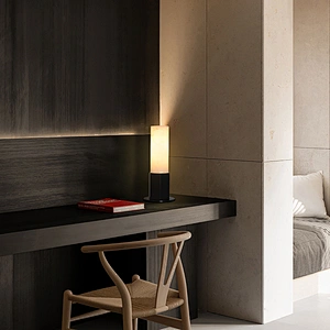 Luxury antique bronze hand dyeing finish honeycomb hexagonal base alabaster dimmable desk side bedside table lamp