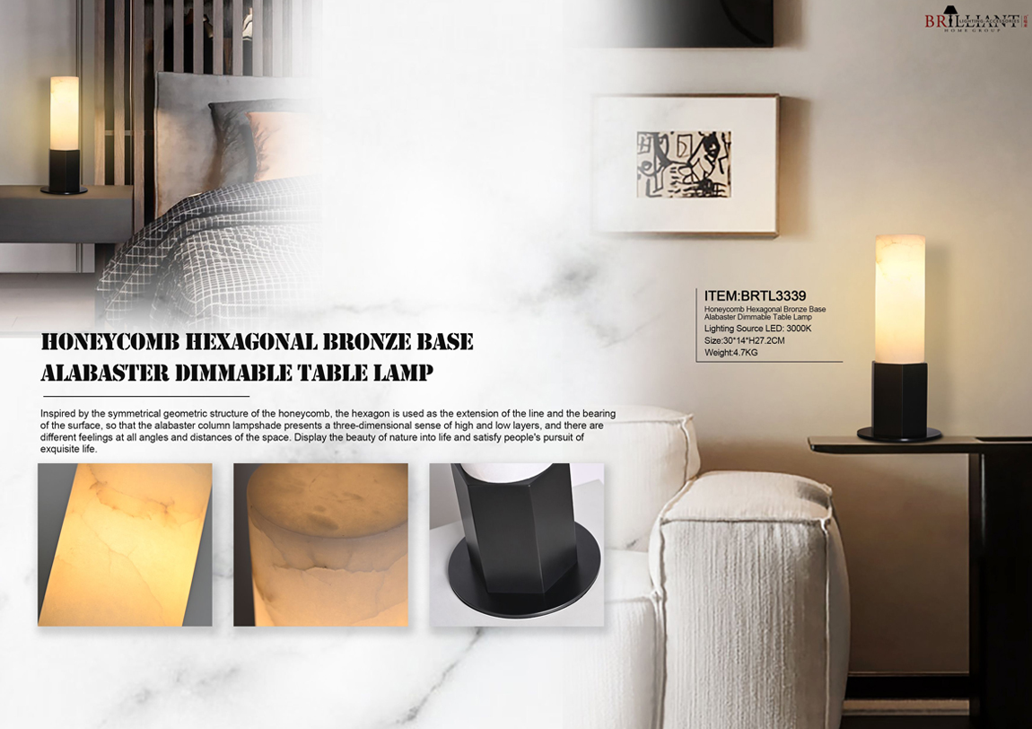 alabaster column table lamp