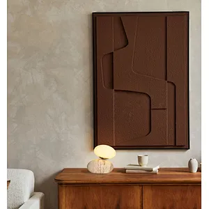 Travertine cobble base opal glass bedside dimmable mini night light