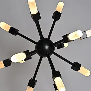 Starlight Bronze Finish Natural Selenite Stone Pendant Chandelier for Restaurant Living Room