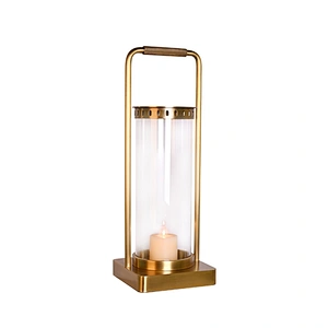 Medieval style antique brass brushed knurled handle copper hand lantern