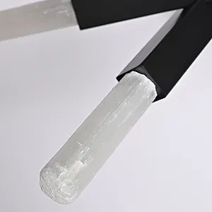 Modern Minimalist Combination Bronze Finish Natural Selenite Stone Hanging Lights Restaurant Pendant Lights