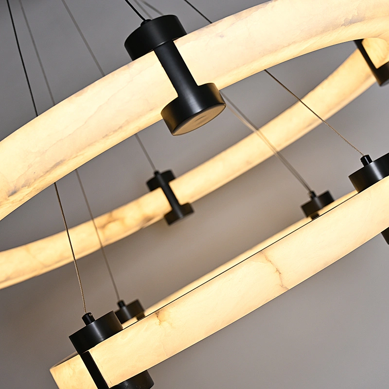 Alabaster ring combined  pendant light