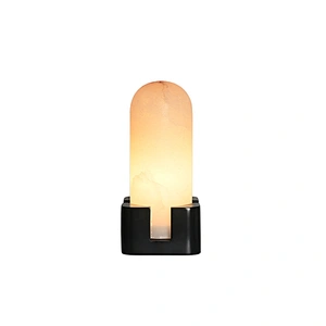 Luxury antique bronze hand dyeing finish base handmade alabaster dimmable mini bedside table lamp night light