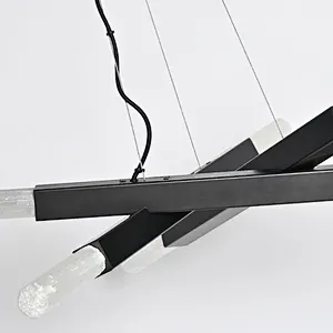 Modern Minimalist Combination Bronze Finish Natural Selenite Stone Hanging Lights Restaurant Pendant Lights