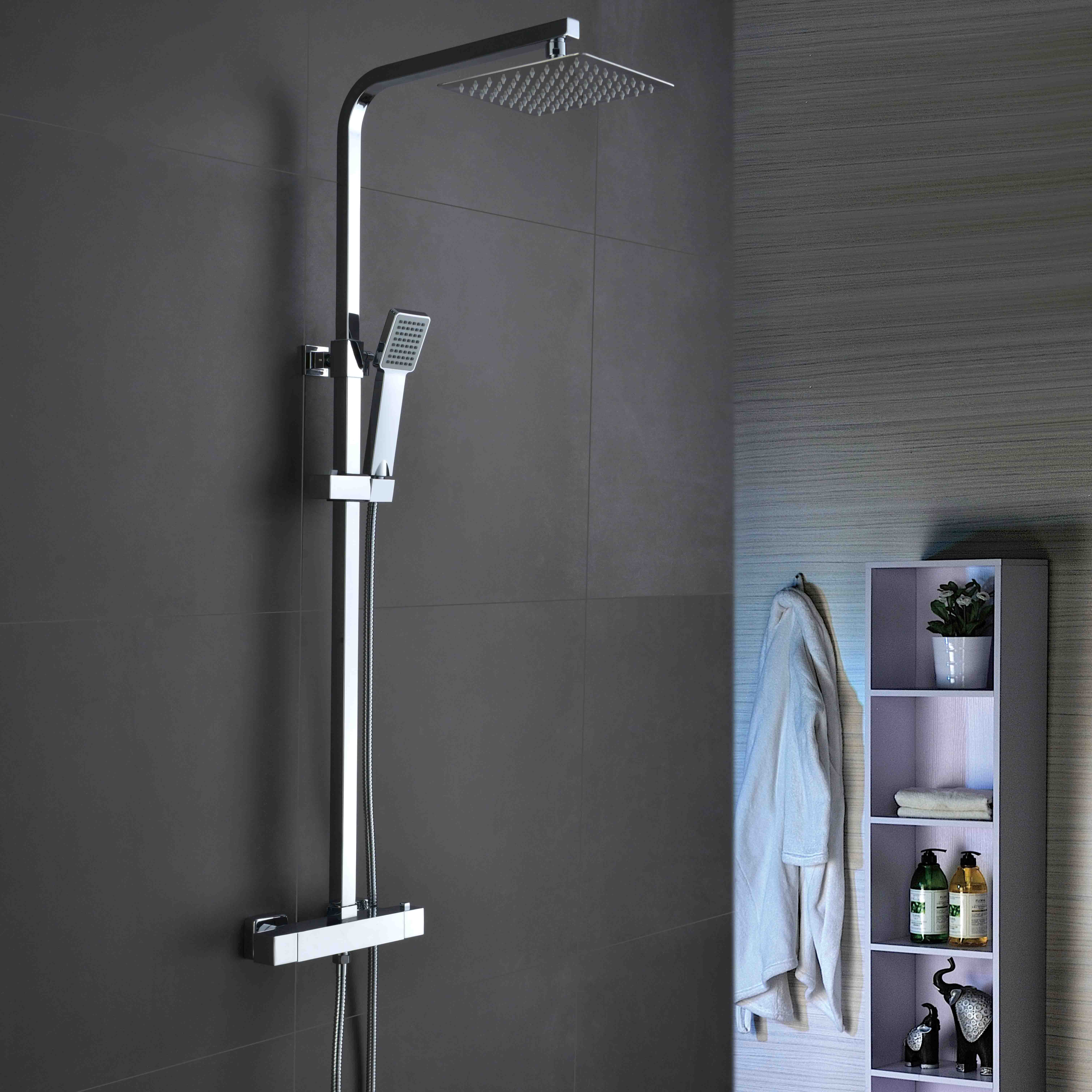 shower curtain bathroom sets Square Shower Set,bathroom shower curtain sets with Chrome Plating
