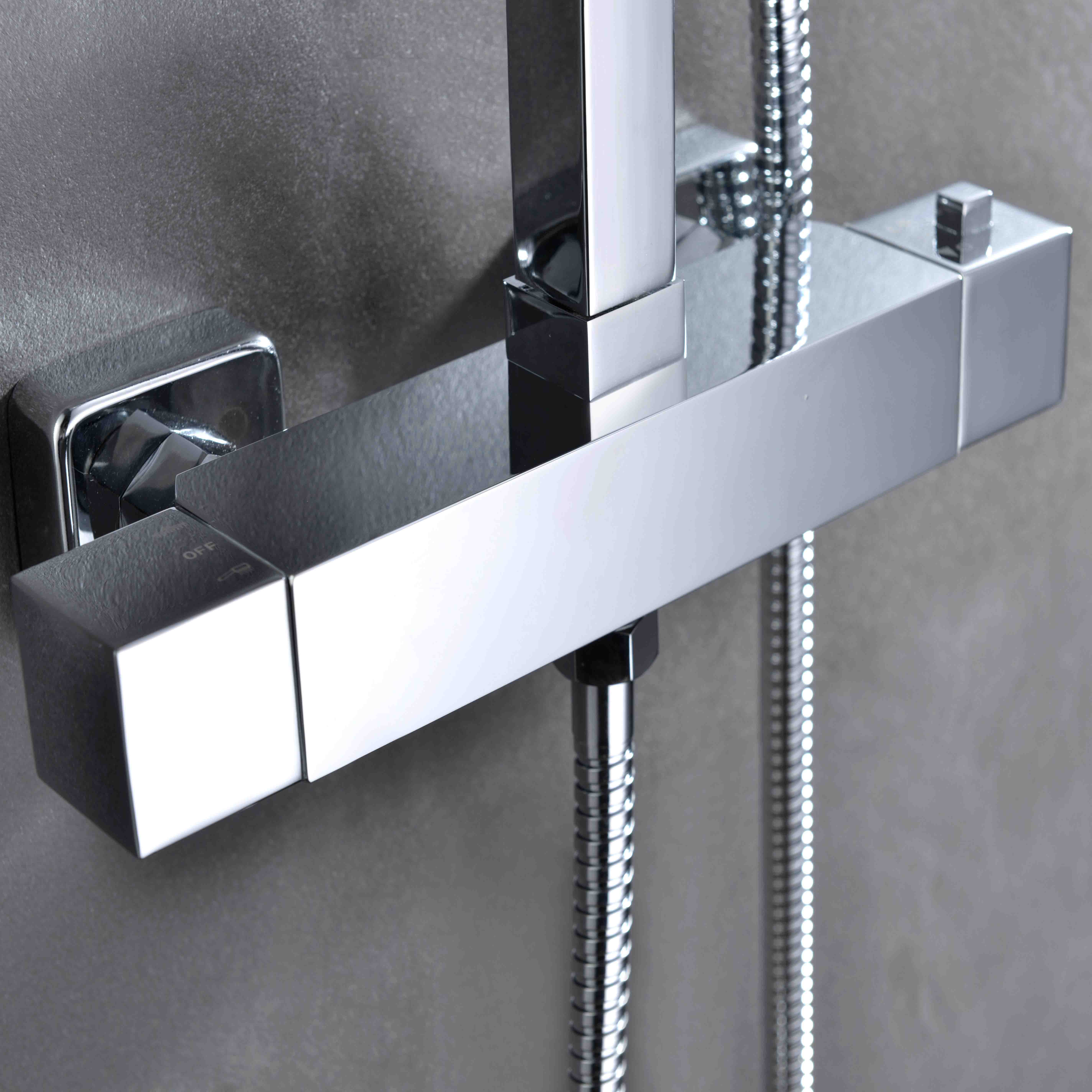 shower curtain bathroom sets Square Shower Set,bathroom shower curtain sets with Chrome Plating