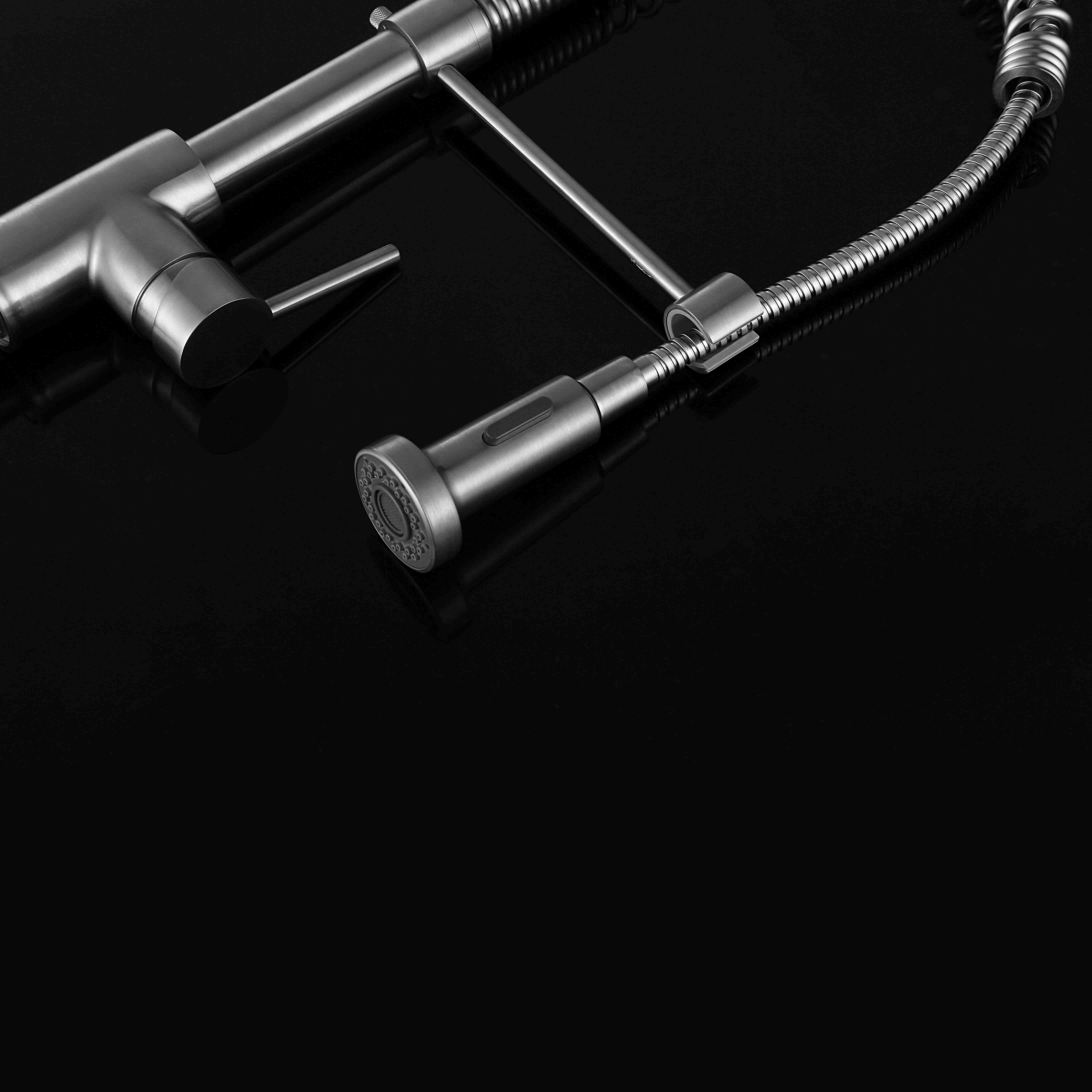 Kitchen Faucet mounted, kitchen faucet full out spring holder stainless steel, kitchen faucet water filter